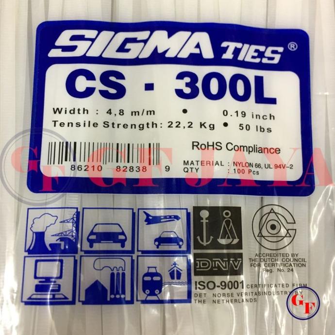 

Terbaru !!! Kabel Ties Sigma Cs 300L / 30Cm Putih Cs300L Cable Tie White 30 Cm