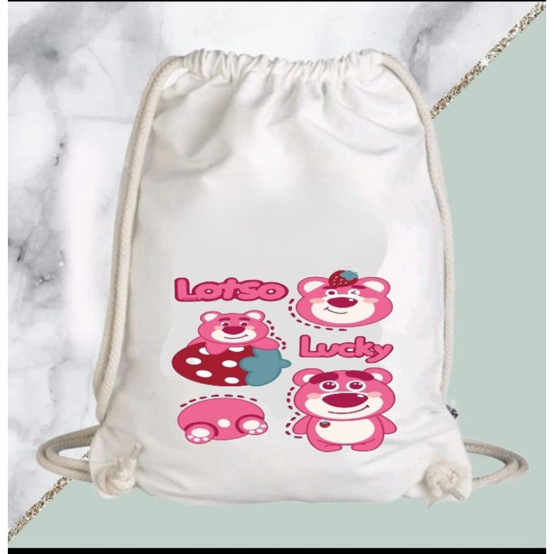 ASP-Tas Srut atau String Bag  Toy Story ( BISA Request GAMBAR)-Lotso lucky