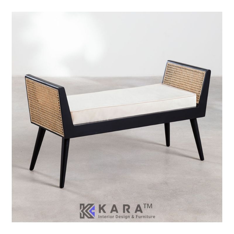 Bangku Anyaman Rotan + Matras / Bangku Teras / Bangku Makan / Bangku Cafe