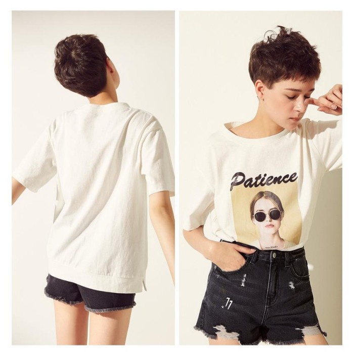 

Terlaris Cutting Tonlion T-Shirt Wanita Setengah Lengan Longgar Versi Korea