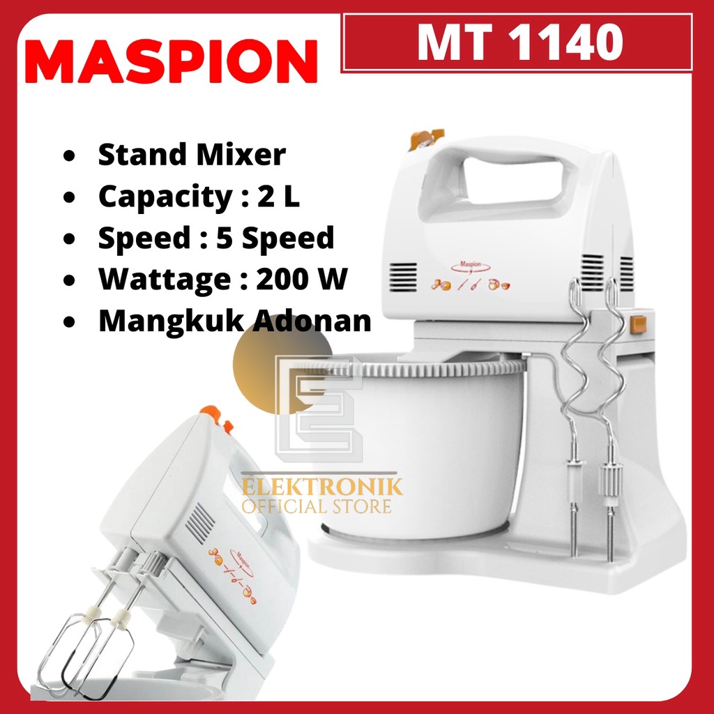 MASPION STAND MIXER MT 1140 MIXER/MT1140/MT-1140/MESIN PENGADUK ADONAN/MIXER DUDUK/MIXER ORIGINAL MA