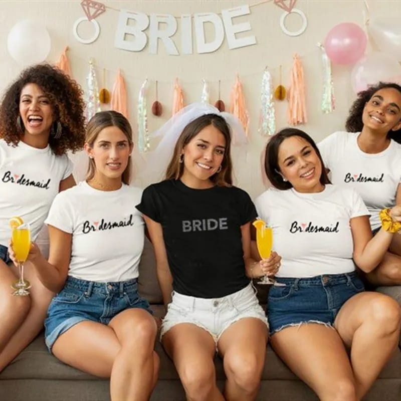 MYSTIQUE.ID-BAJU KAOS BRIDE AND BRIDESMAID T-SHIER LUCU KEREN DAN AESTETIC