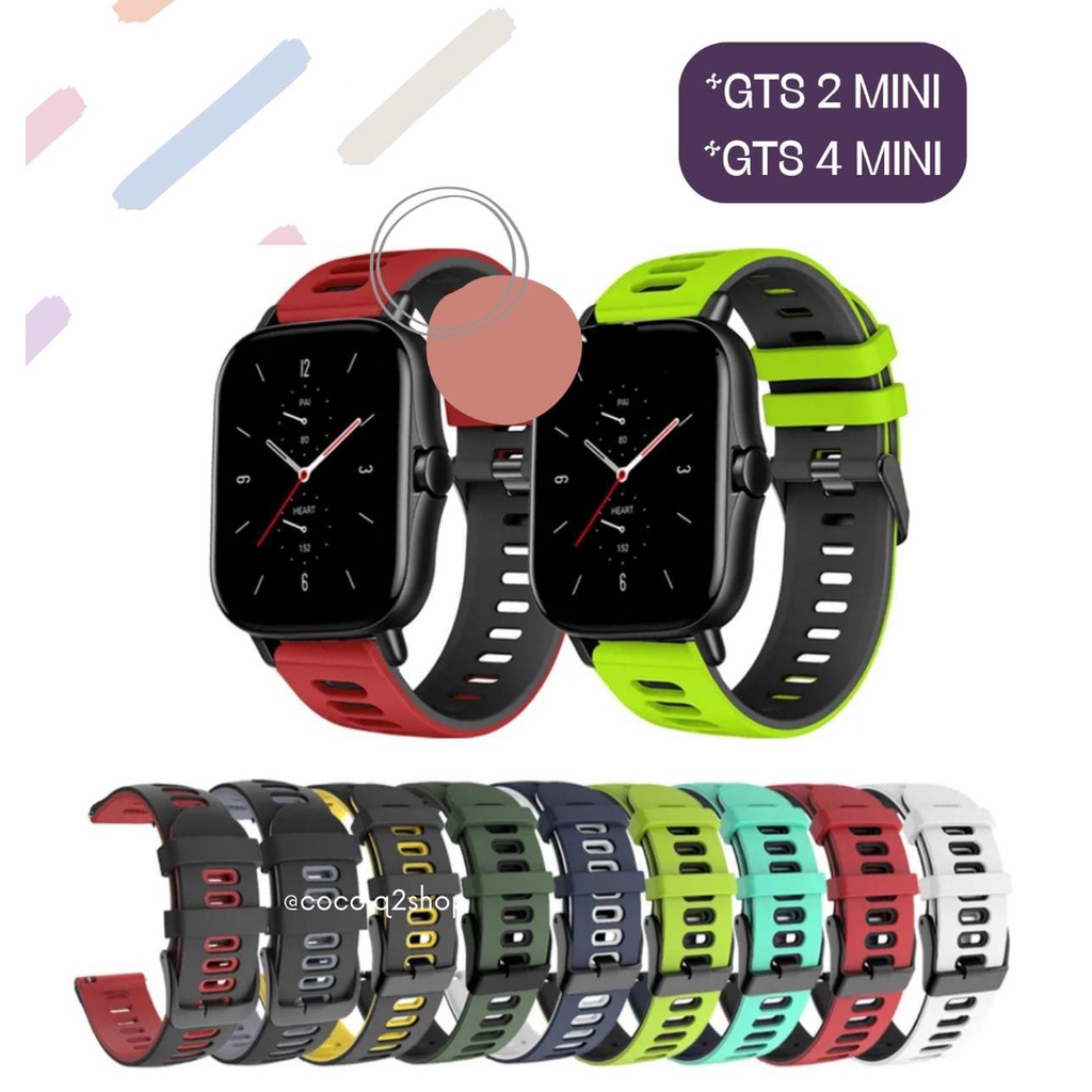 TALI JAM TANGAN STRAP AMAZFIT GTS/GTS 2 Mini/GTS 4 Mini - TWO COLOR RUBBER LUG 20MM SMART WATCH