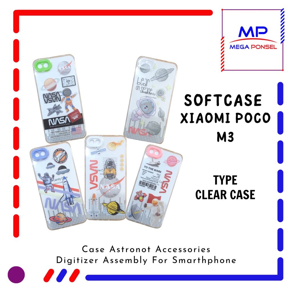 Clear Case Motif Astronot Xiaomi Poco M3