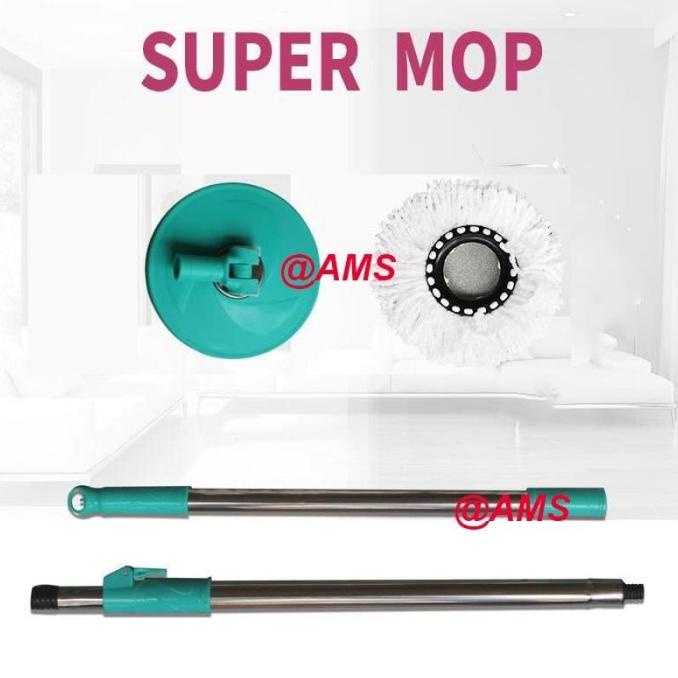 Tongkat Pel Spin Mop / Gagang Pel Spin Mop +Kain Pel