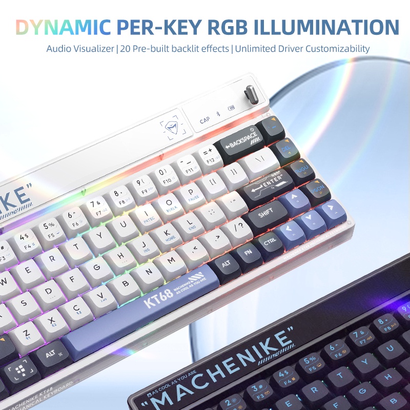 Machenike KT68 Wireless Mechanical Gaming Keyboard Hot-Swappable 68 Keys with KNOB