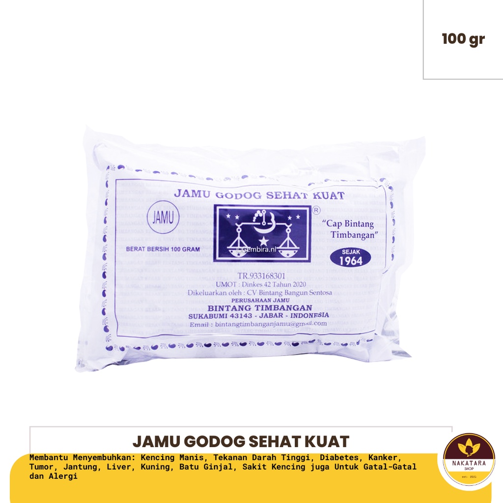 

JAMU GODOG SEHAT KUAT CAP BINTANG TIMBANGAN UKURAN 100 GRAM