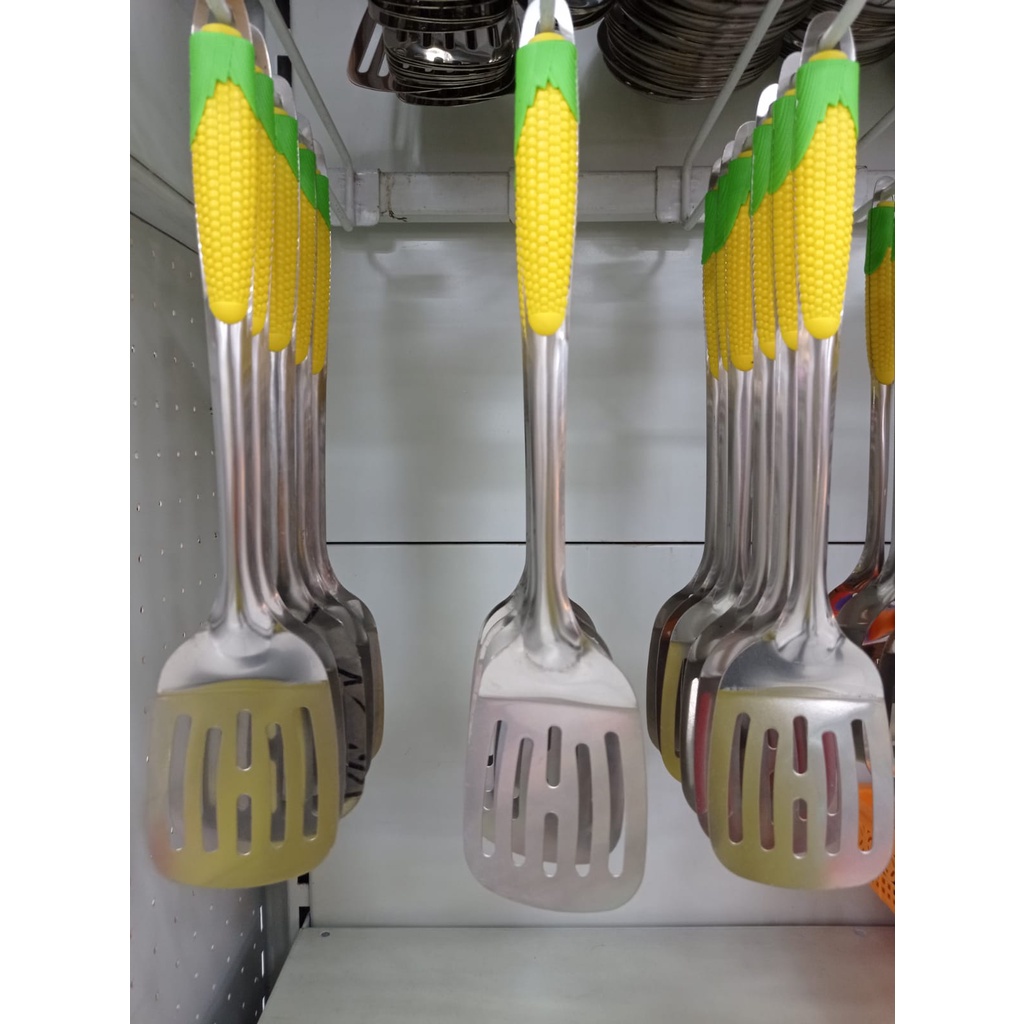 Spatula Stainless - 558-3 / Sodet Kipas Stainless Gagang Motif Jagung