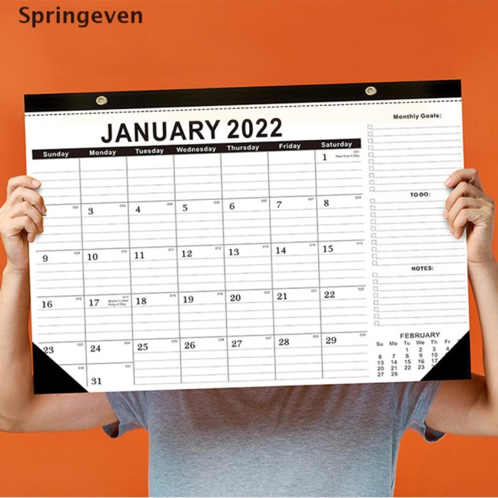 

Terlaris 2022 Calendar Monthly Planner Agenda Wall Planner