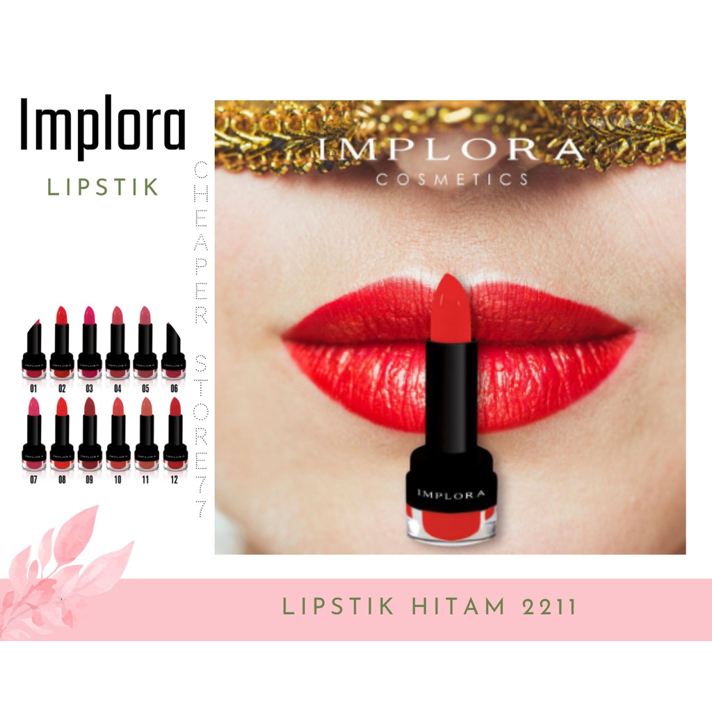 IMPLORA - LIPSTICK HITAM 2211 3.5 GR