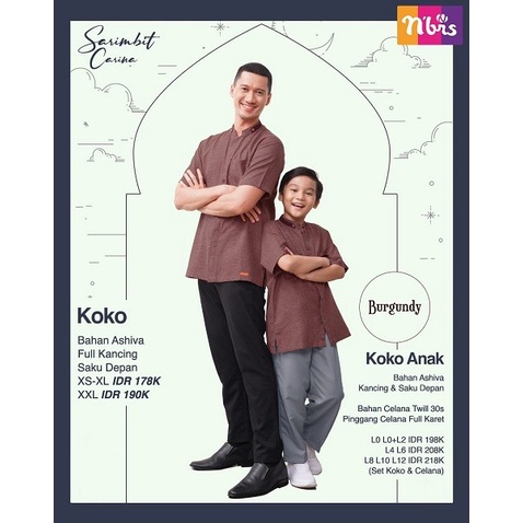 NIBRAS CARINA KOKO AYAH READY WARNA BURGUNDY SIZE XXL