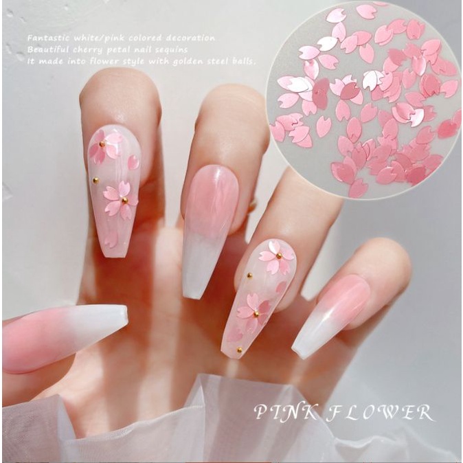 HIASAN KELOPAK BUNGA SAKURA ULTRA THIN TIPIS UNTUK DEKORASI NAILART WEDDING NAILS / DEKORASI KUKU BUNGA TIMBUL KELOPAK BUNGA ULTRA TIPIS NAIL ART