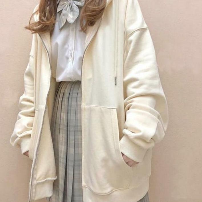 ✻ OVERSIZE ZIPPER HOODIE - ZIPPER HOODIE JAKET ♤