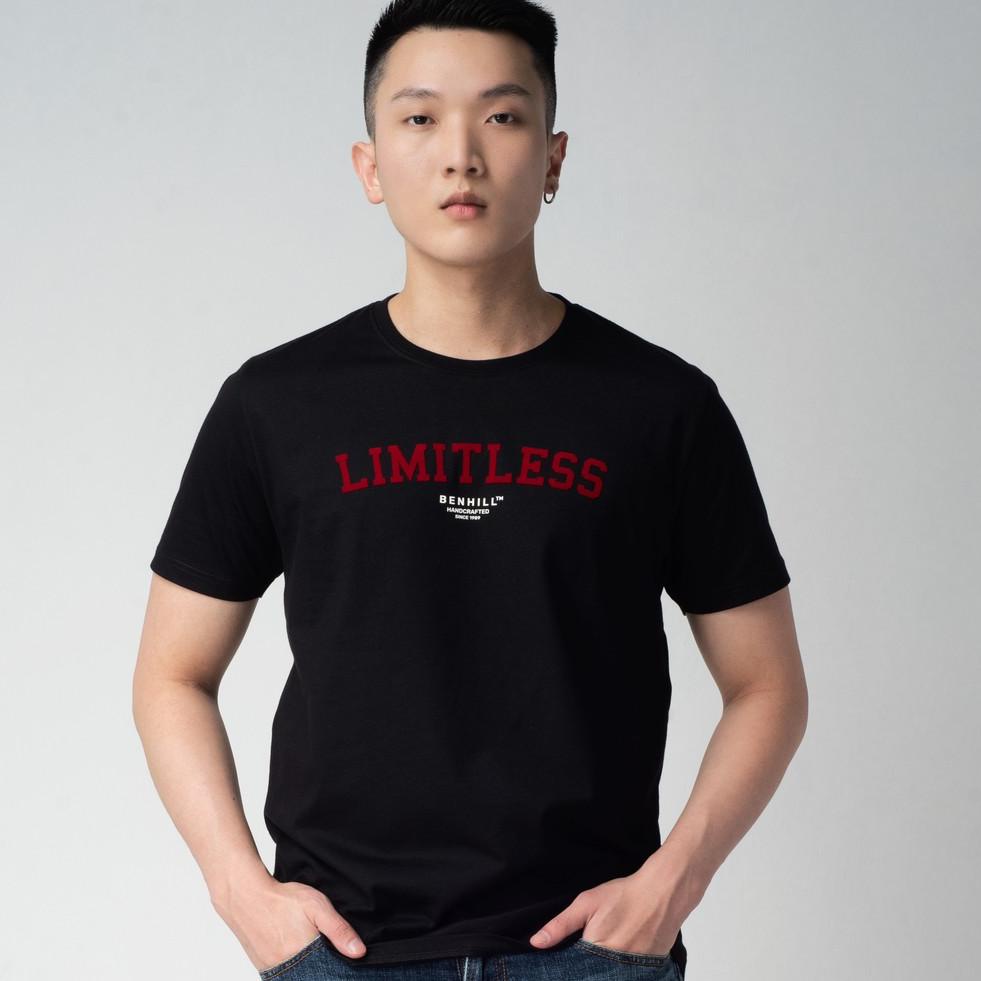 BIG SALE Benhill T-shirt Kaos Pria Grafis Katun 30s Combed Lengan Pendek Black 306-355-55268