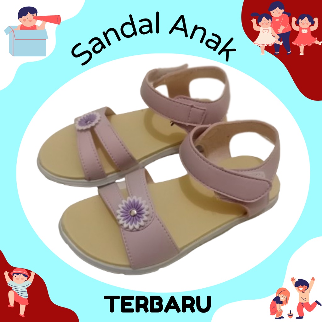 Sandal Anak motif Bunga Terbaru | Sandal Selop 5 Tahun