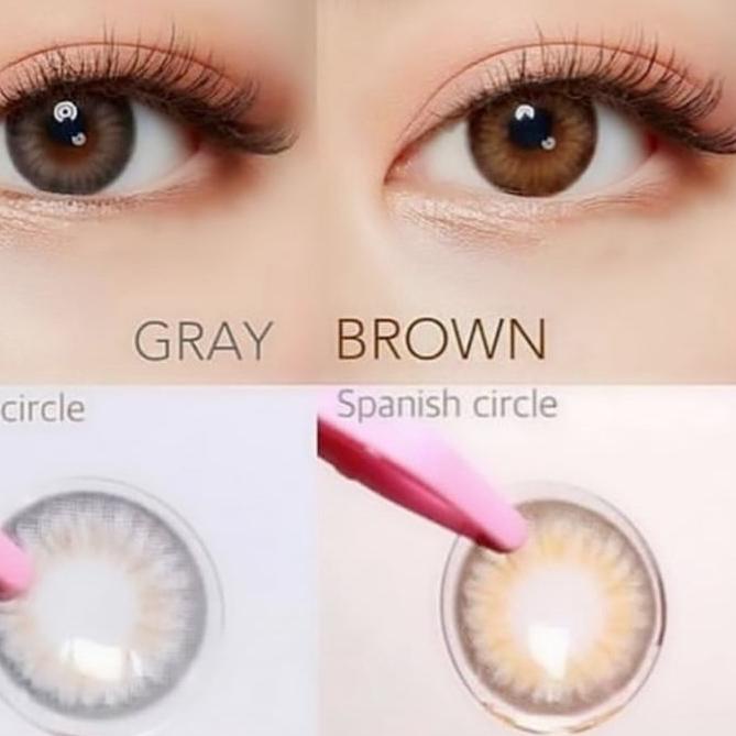 ☟ SOFTLENS PRINCESS SPANISH CIRCLE GREY / BROWN ( NORMAL & MINUS ) ♨