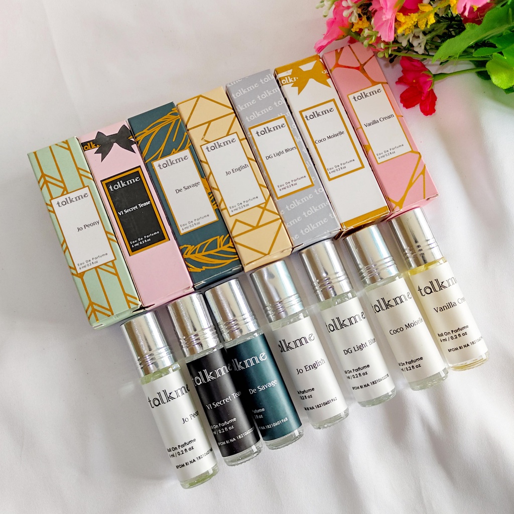 Talk Me Parfum Roll On Talk Me 6 ML TalkMe Parfume JO PEONY - DE SAVAGE - VANILLA CREAM - BACCARAT -