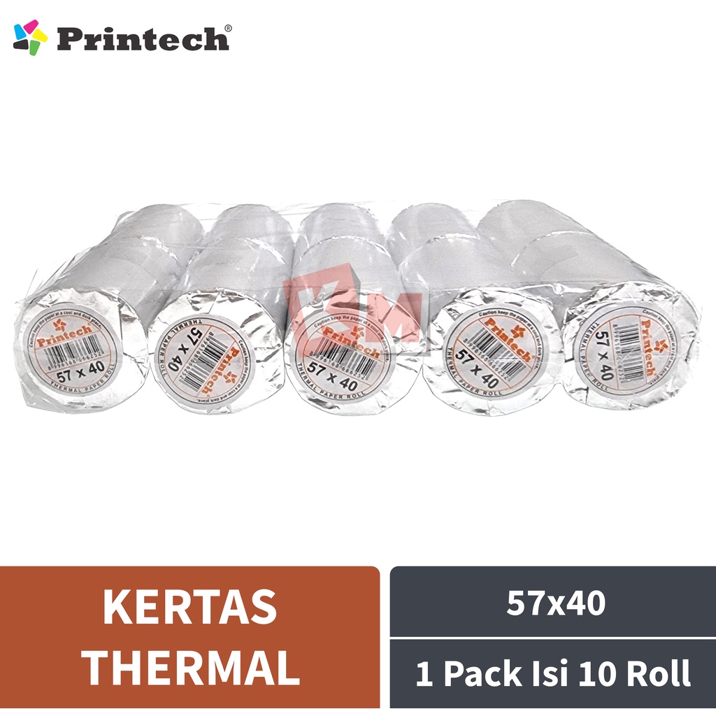 Kertas Thermal / Register Paper Roll Printech 57 x 40 mm / 57x40 / Struk Kasir