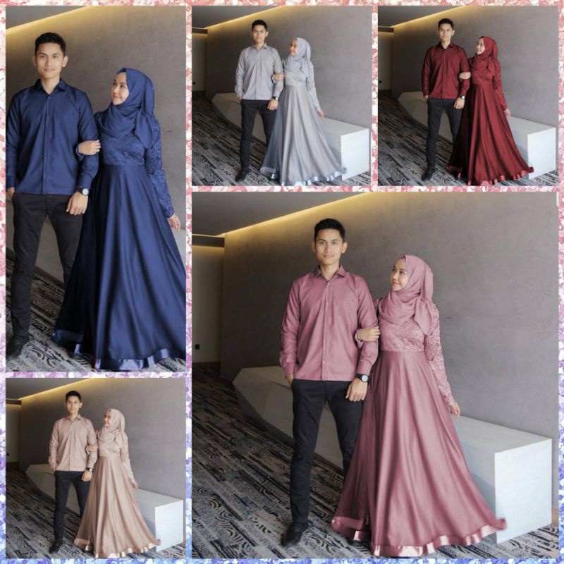 Gamis Couple Pasangan Terbaru 2023 Kondangan Hitam Cp Agoda - 123