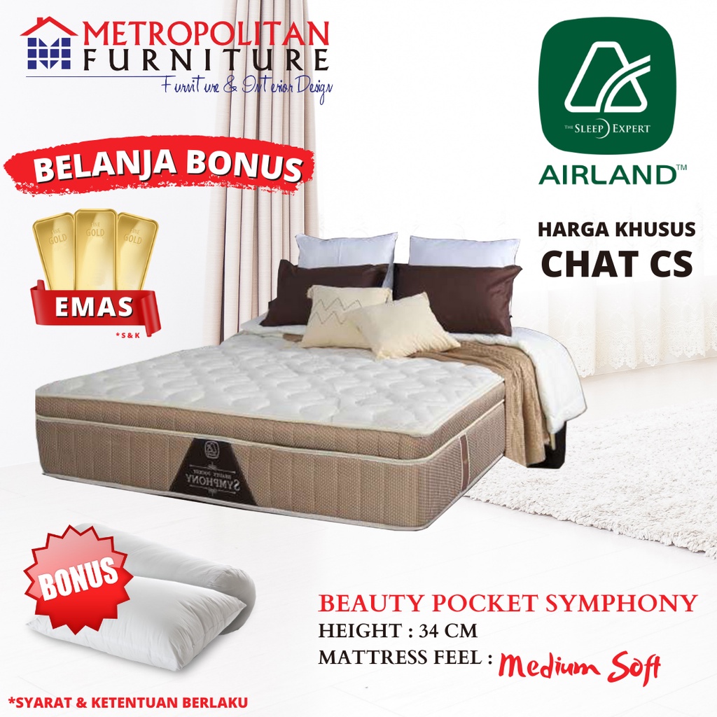 Kasur Springbed Airland Beauty Pocket Symphony Spring bed matras