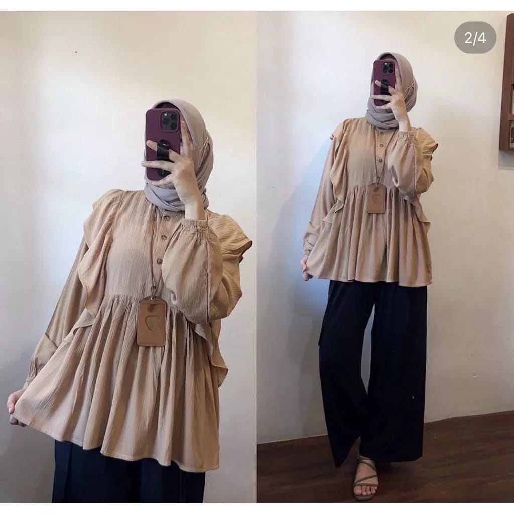 BLOUSE KARINA CRINKLE AIRFLOW / OUTFIT BAJU WANITA / BLOUSE WANITA