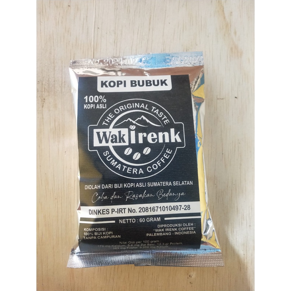 

Kopi Bubuk Wak Irenk Kemasan 60 gram