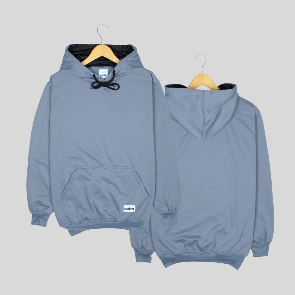 Hoodie Polos Pria Warna Denim Terbaru Abu Paralon Hodie Pullover Basic Simpel Cowok Cewek Aesthetic