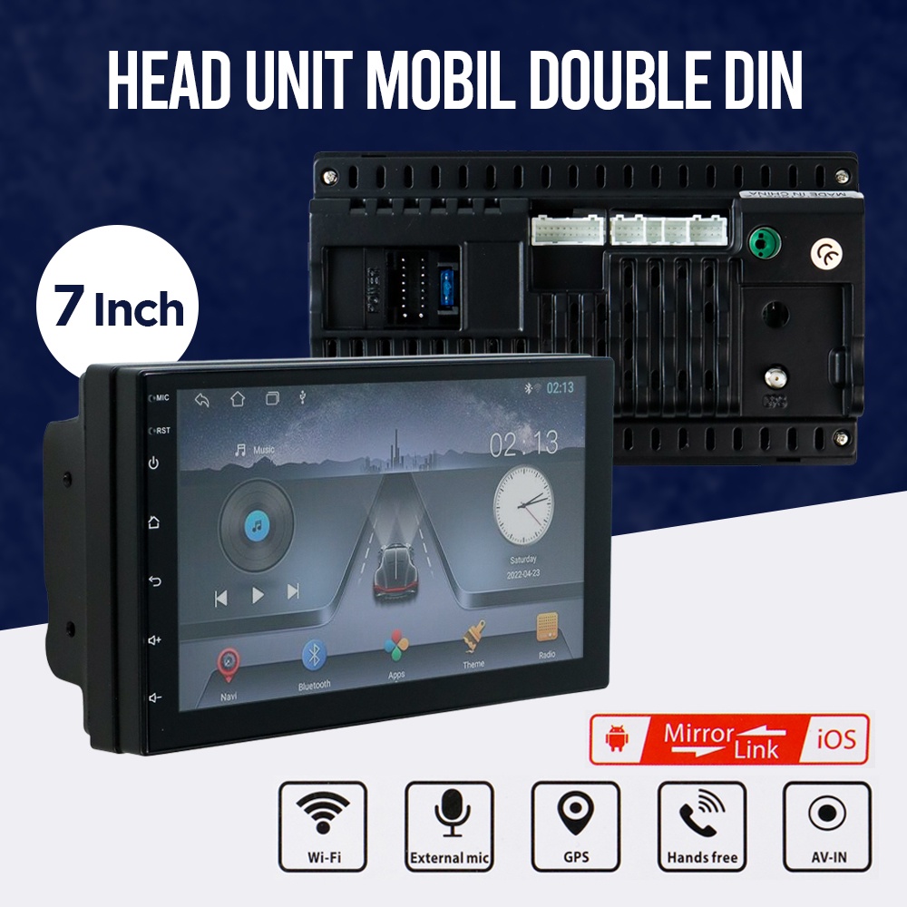 JIEMAO Head Unit Mobil Double Din Media Player HD WIFI GPS Android 9 7 Inch - 8163 - Black