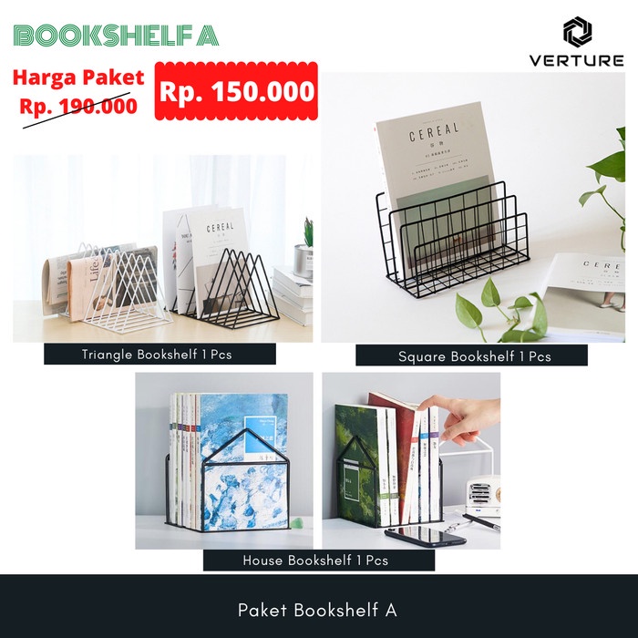 

Skat Paket Pembatas Buku Besi / Bookshelf A