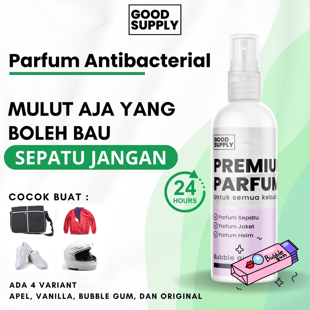 Parfum Bubble Gum Serbaguna - Parfum Ruangan Mobil Sofa Karpet - Parfum Pria Cewek Grey Tahan Lama - Parfum Sepatu Jaket Bahan Kulit Helm Motor Anti Bakteri Bacterial - Shoes Parfume Deo Aktif Penghilang Bau Tak Tidak Sedap Enak NonAlkohol