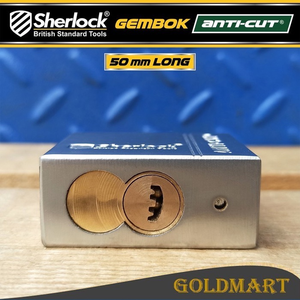 Gembok Original Sherlock Tools Anti Cut 50 mm Panjang Anti Maling