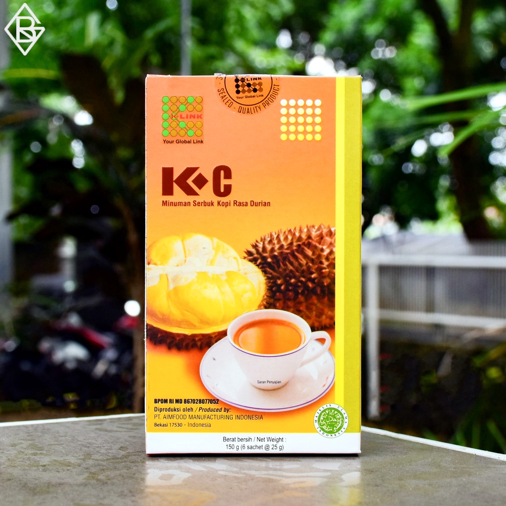 Klink kopi durian | K-C Minuman Serbuk Kopi Rasa Durian | Minuman Penyegar Tubuh | Original Klink