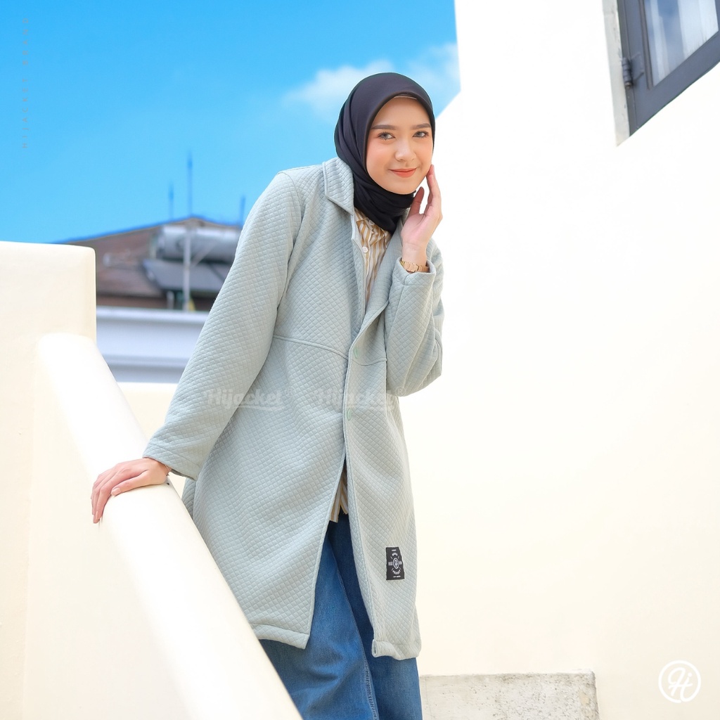 NEW Hijacket Series Shafa Quilting Knit Premium Look Mewah Elegan Jaket Hijaber Muslimah Panjang