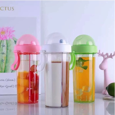 Botol Minum 600 ML Duet Sedotan 2 Sisi