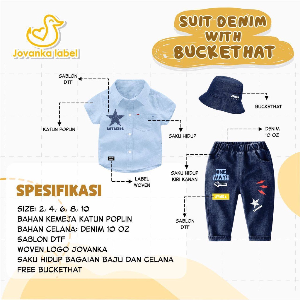 Suit Denim With Buckhethat by Jovanka Label