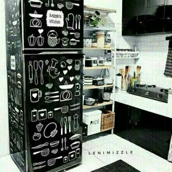 ♠ Variasi sticker kulkas 2 pintu (full body) motif kitchen mizzle's ➹