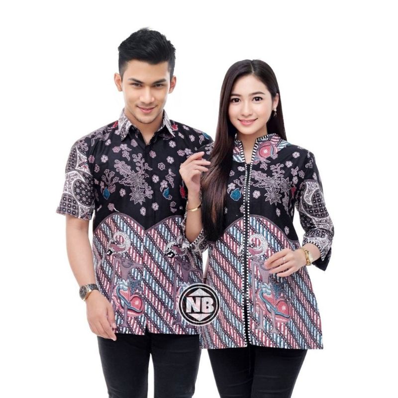 COUPLE BATIK NEW HEM BLUS BLOUSE TRENDING INTERNATIONAL COUPLE SERAGAM TERLARIS