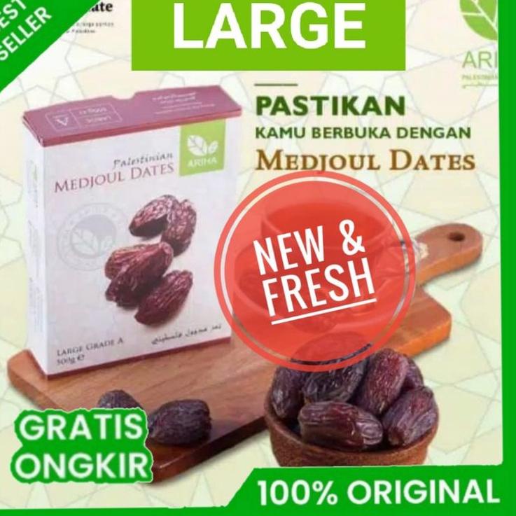 

♨ *(BARU) , KURMA MEDJOUL LARGE ARIHA @500 gr GRADE A Asli Palestina , Medjool Medjol dates palestine ➻