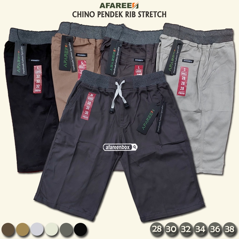 AFAREEN - Celana Chino Pendek Pria Pinggang Kolor Premium Original