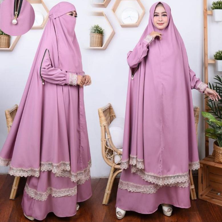 BARU SPESIAL F81 Gamis syari alya set by Resvy_collection ボ