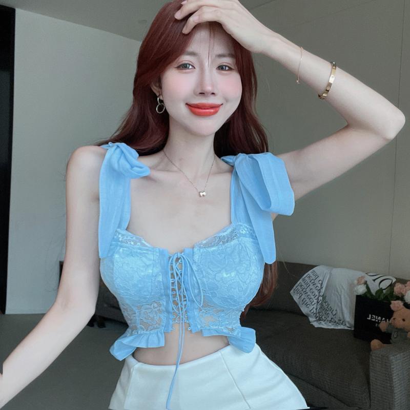 2023 baru renda renda renda pelangsing bagian dalam pelangsing tipis bertali atasan kamisol musim pa