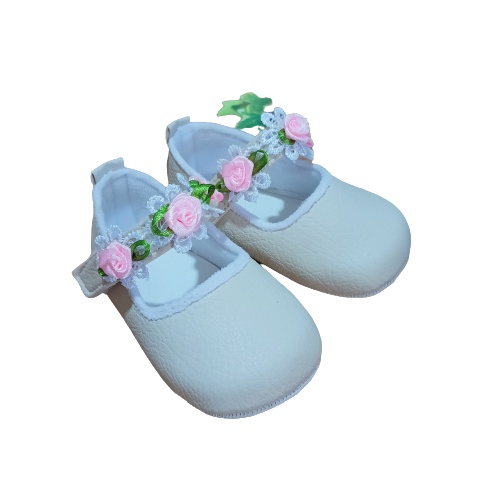 Sepatu Prewalker Casual Anti Selip Aksen Bunga untuk Bayi Perempuan 0-18 PITA BUNGA