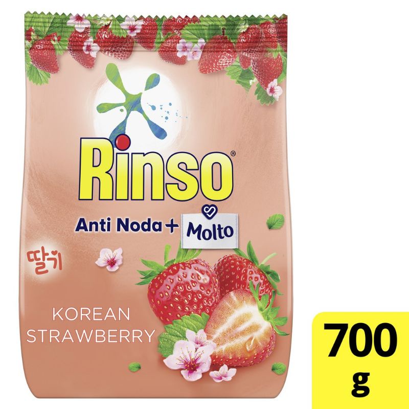 Rinso Molto Deterjen Bubuk Korea Strawberry 700 Gr / Rinso Molto Korean Strawberry Powder 700G Sabun