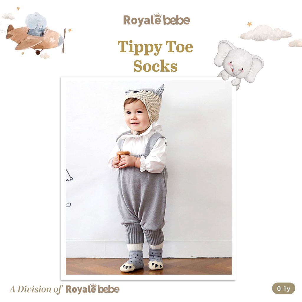 ROYALE BEBE TIPPY TOE SOCK KAOS KAKI BAYI KAOS KAKI ANAK MOTIF LUCU HANGAT 0 - 12 BULAN