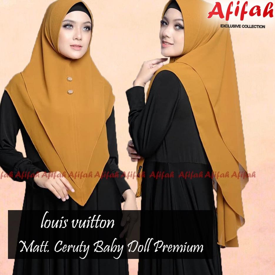 ✯ Khimar Syari JUMBO LV Ceruty 2 layer Instan Premium/Jilbab Lancip LV ceruty Langsung Pakai ➮