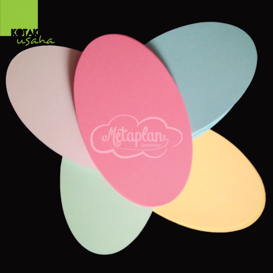 

HJK Kartu Metaplan Bentuk Oval / Elips (250 lembar 5 warna)