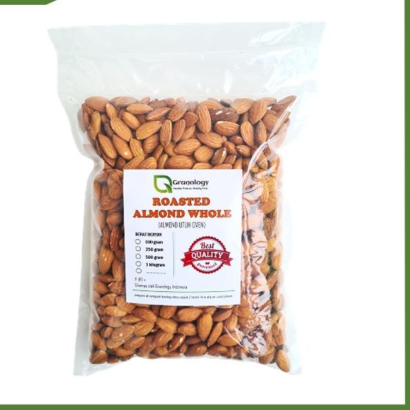 

✧ Roasted Almond Whole / Almond Utuh Panggang / Almond Panggang (1 Kilogram) by Granology ♣