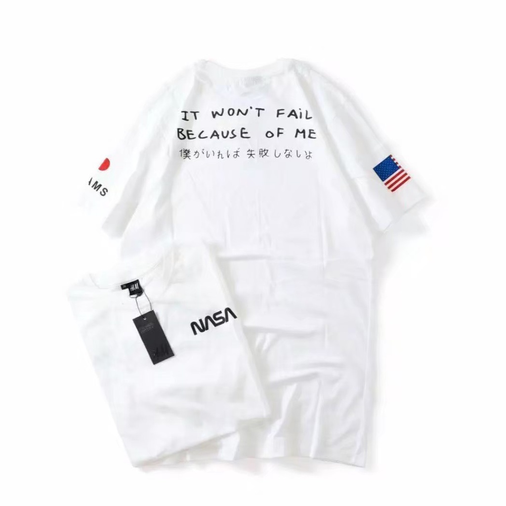 Kaos Nasa Usa Japan Black White - Kaos Distro Pria Wanita