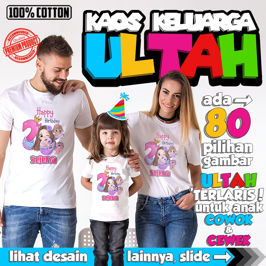 Kaos Ulang Tahun Anak Kaos Ultah Baju Keluarga CUSTOM Ultah