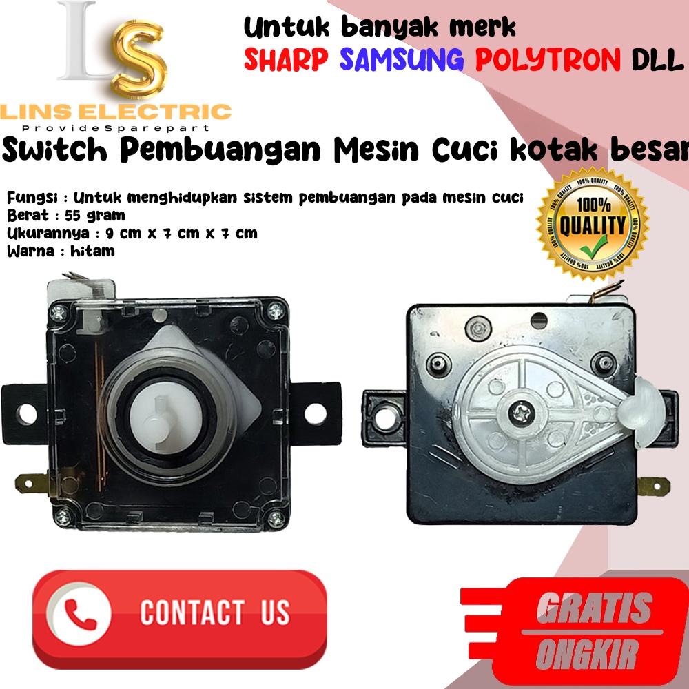 Switch Pembuangan Mesin Cuci kotak besar/ Saklar Pembuangan Mesin Cuci